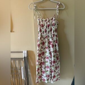 Vintage Forever 21 Floral Maxi Dress with tie straps
